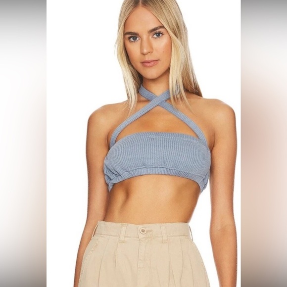 WeWoreWhat Tie Halter Bra Top - Picture 1 of 6